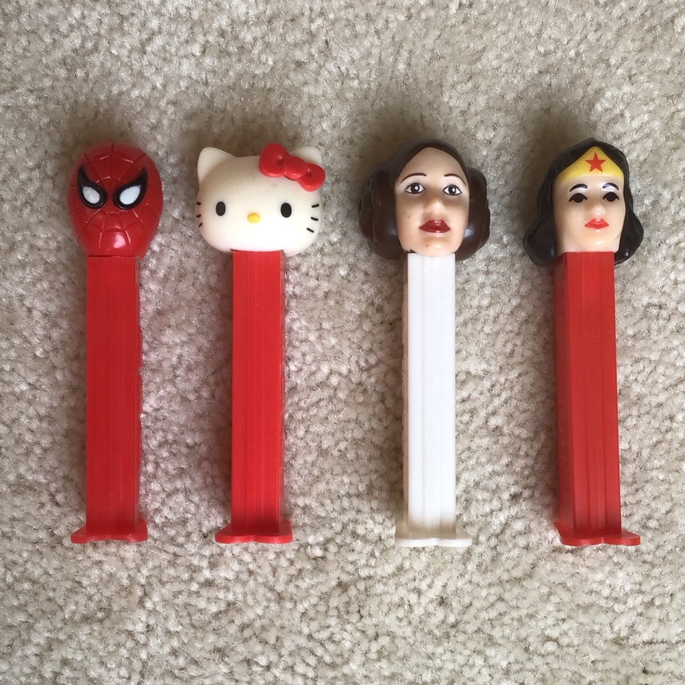 Set of 4 Vintage Collectible Pez Dispensers, 1979-2003